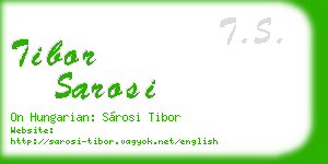 tibor sarosi business card